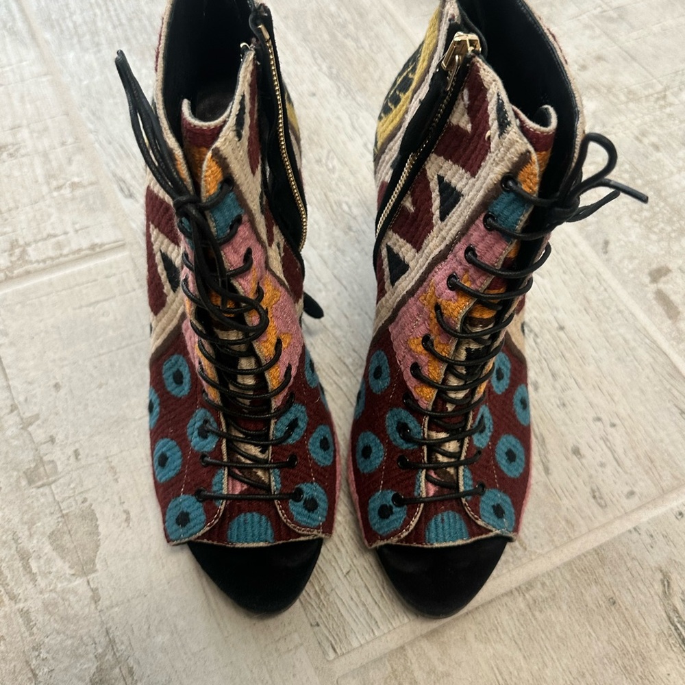 Burberry Multicolor Lace-Up Boots